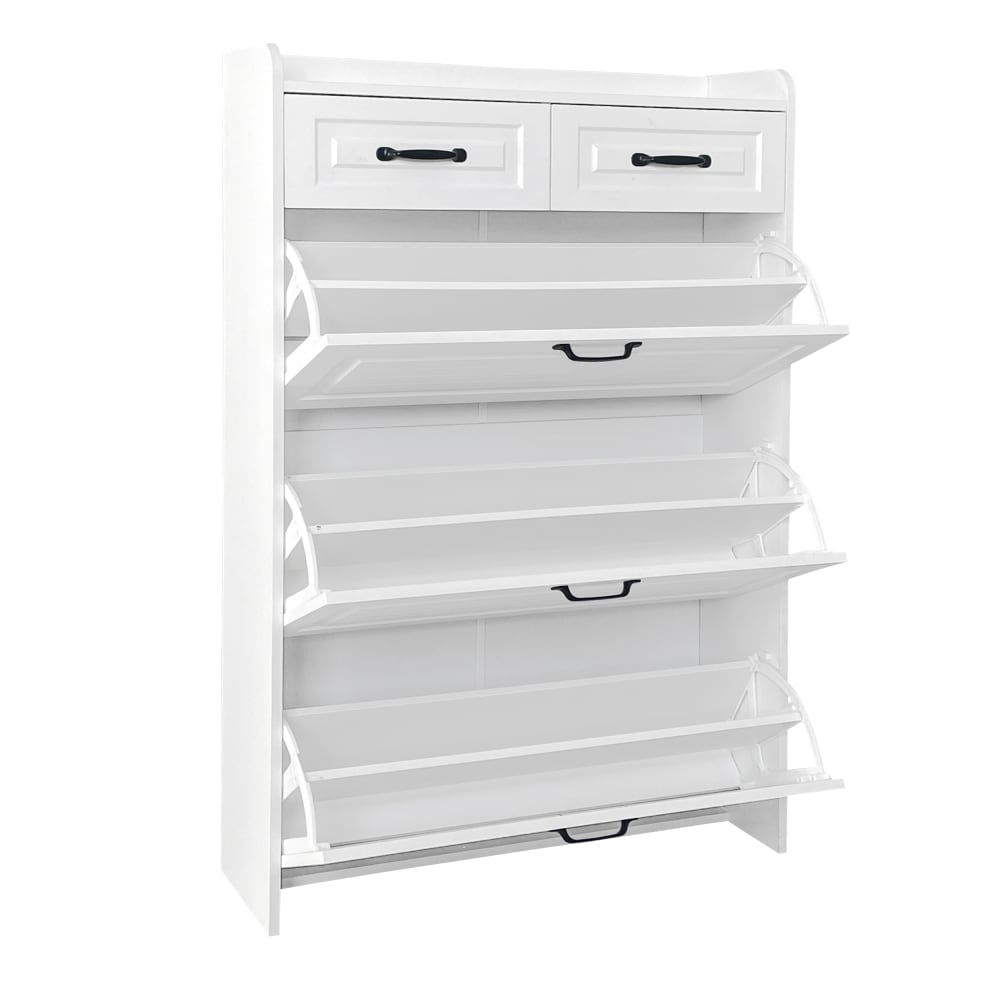 wohnli-moebel-suche-M26194625 Wohnli Möbelsuche - Schuhschrank mit 3 Klappen 2 Schubladen weiß