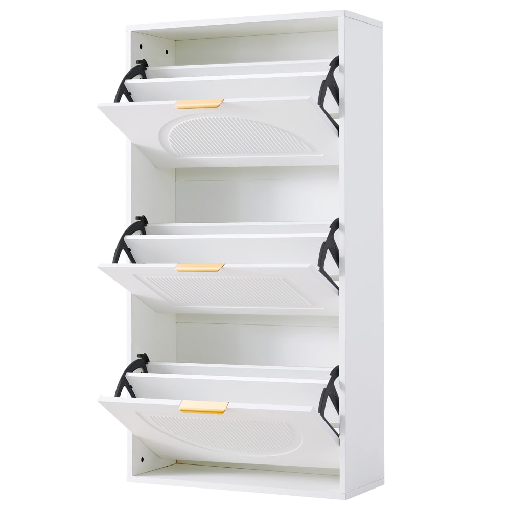wohnli-moebel-suche-M26194627 Wohnli Möbelsuche - Schuhkipper Schmal 3 Klappen Schuhschrank Weiß