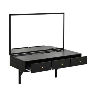 wohnli-moebel-suche-M26194636 Wohnli Möbelsuche - Hängender Schminktisch Spiegel 3 Schubladen Schwarz