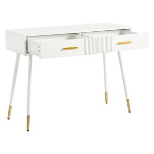 wohnli-moebel-suche-M26194644 Wohnli Möbelsuche - Weißer Schminktisch Schreibtisch 2 Schubladen Metallbeine