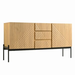wohnli-moebel-suche-M26194648 Wohnli Möbelsuche - Sideboard 2 Türen 3 Schubladen Metallbeine Linien-Design