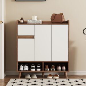 wohnli-moebel-suche-M26194651-1 Kommode Sideboard mit verstellbaren Einlegeböden Massivholzbeine weiß 90x99x35cm Spanplatte Weiß Flieks Möbel Esszimmermöbel Sideboards, Highboards & niedrige Anrichten