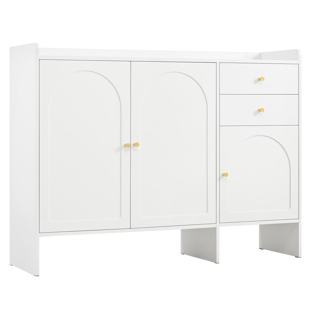 wohnli-moebel-suche-M26194668 Wohnli Möbelsuche - Schuhschrank 3 Türen 2 Schubladen Metallgriffe Weiß