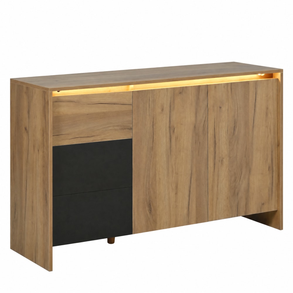 wohnli-moebel-suche-M26194676 Wohnli Möbelsuche - Sideboard Küchenschrank Kommode LED Lichteffekte Holz Schwarz