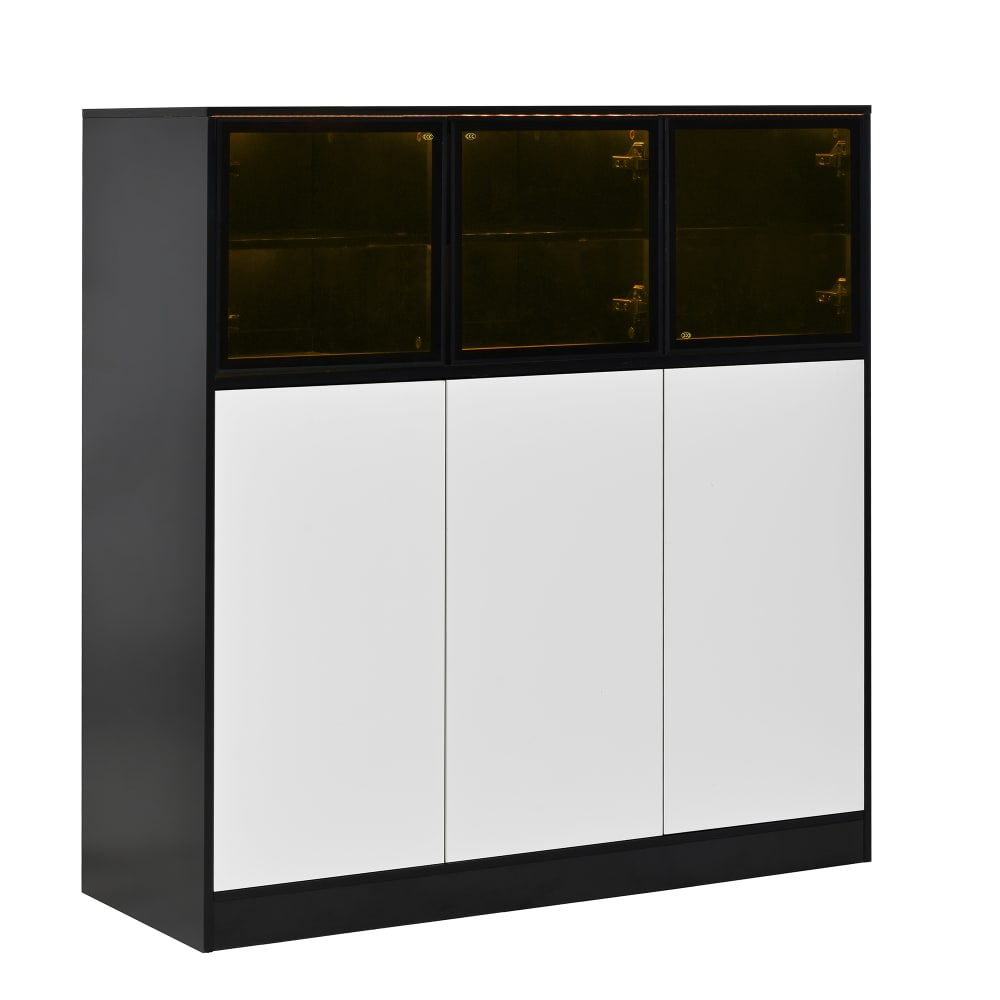 wohnli-moebel-suche-M26194678 Wohnli Möbelsuche - Sideboard Küchenschrank Beleuchtung Glastüren Stauraumschrank Weiß