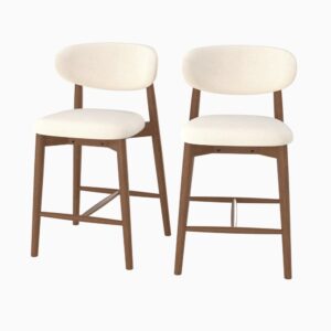 wohnli-moebel-suche-M26194934 Wohnli Möbelsuche - 2er Set Barstühle aus beigem Stoff für Kücheninsel