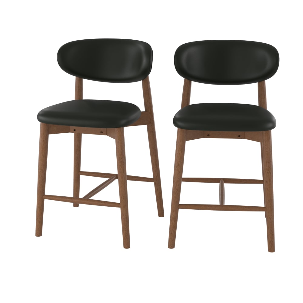 wohnli-moebel-suche-M26194936 Wohnli Möbelsuche - 2er Set Barstühle aus schwarzem Kunstleder für Kücheninsel 64