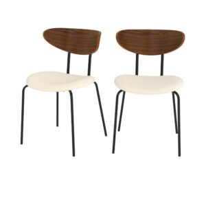 wohnli-moebel-suche-M26194949 Wohnli Möbelsuche - 2er Set stühle aus cremeweißem Cord und Holzlehne