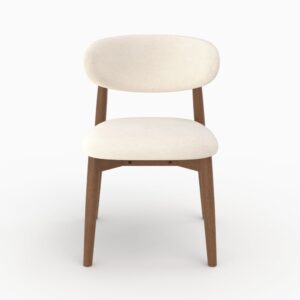 wohnli-moebel-suche-M26194955-1 2er Set stühle aus beigem Stoff und dunklem Heveaholz 52x77x56cm Stoff Beige Maison Pavane Möbel Esszimmermöbel Stühle