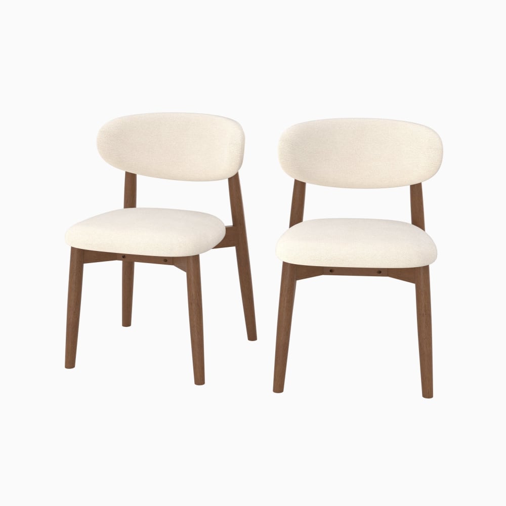wohnli-moebel-suche-M26194955 Wohnli Möbelsuche - 2er Set stühle aus beigem Stoff und dunklem Heveaholz