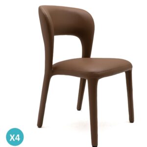 wohnli-moebel-suche-M26196135 Wohnli Möbelsuche - 4er-Set Polsterstühle mit Kunstlederbezug in Braun