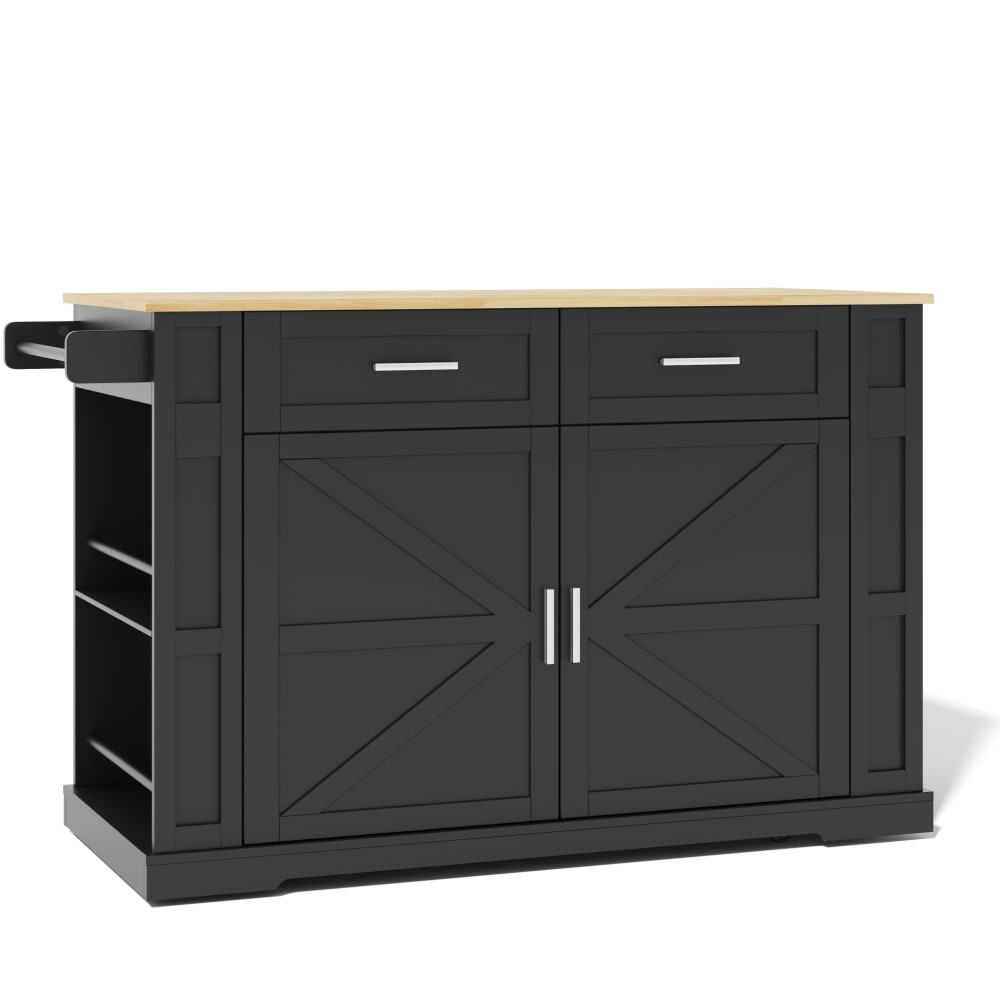 wohnli-moebel-suche-M26196159 Wohnli Möbelsuche - Kücheninsel aus schwarzem Holzwerkstoff in Eichenoptik