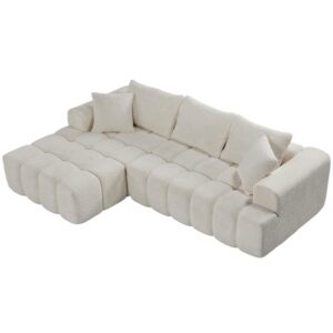 Wohnli Möbelsuche - Modulares Ecksofa aus Samt weiß