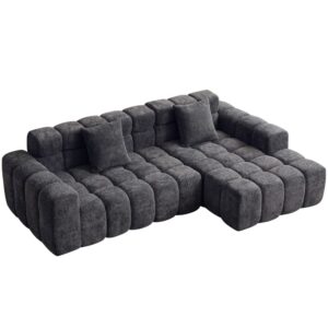 Wohnli Möbelsuche - Modulares Ecksofa aus Polyester in Anthrazitgrau