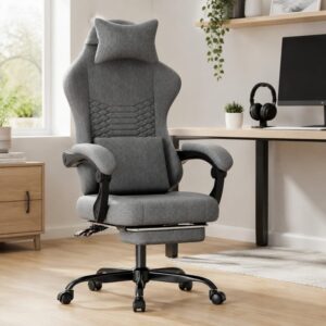 wohnli-moebel-suche-M26196171-1 Gamingstuhl aus Stoff dunkelgrau 59x121x63cm PES - Polyester Grau Hauss Spole Möbel Büromöbel Bürostühle