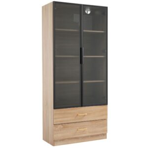 wohnli-moebel-suche-M26196263 Wohnli Möbelsuche - Badezimmerschrank aus Holzwerkstoff braun mit Glastüren