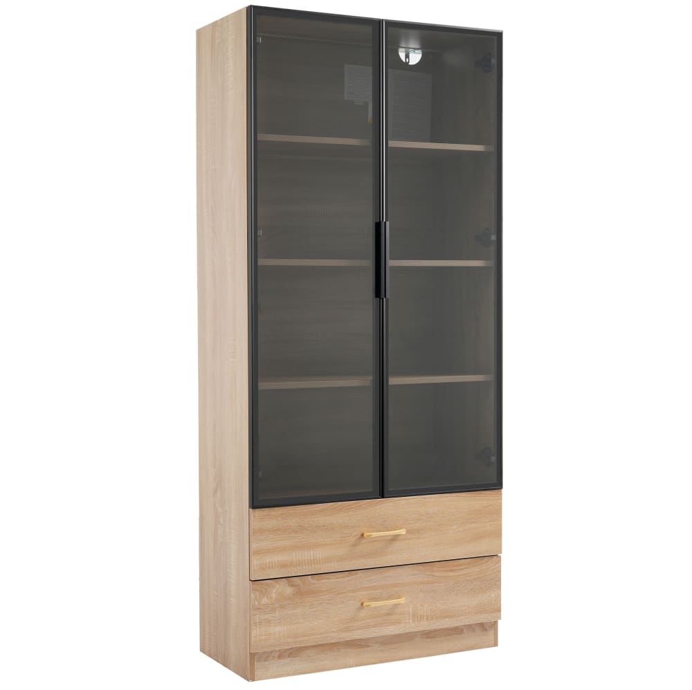 wohnli-moebel-suche-M26196263 Wohnli Möbelsuche - Badezimmerschrank aus Holzwerkstoff braun mit Glastüren