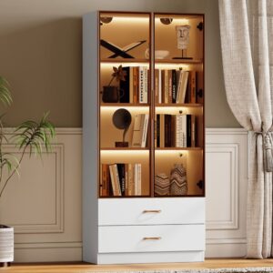 Badezimmerschrank aus Holzwerkstoff weiß 75x170x35cm Spanplatte Weiß Hauss Spole Möbel Schlafzimmermöbel Kommoden