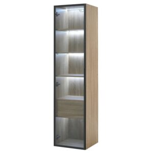wohnli-moebel-suche-M26196268 Wohnli Möbelsuche - Badezimmerschrank aus Holzwerkstoff in Natur mit Tür aus Glas