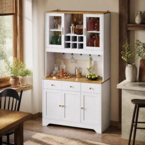 wohnli-moebel-suche-M26196270-1 Hochschrank aus Holzwerkstoff in Weiß mit Holzmaserung 95x176x30cm Spanplatte Weiß Hauss Spole Möbel Schlafzimmermöbel Kommoden