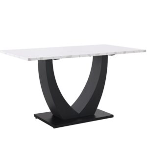wohnli-moebel-suche-M26196285 Wohnli Möbelsuche - Esstisch aus Holzwerkstoff in Weiß und Schwarz 140 x 75 cm