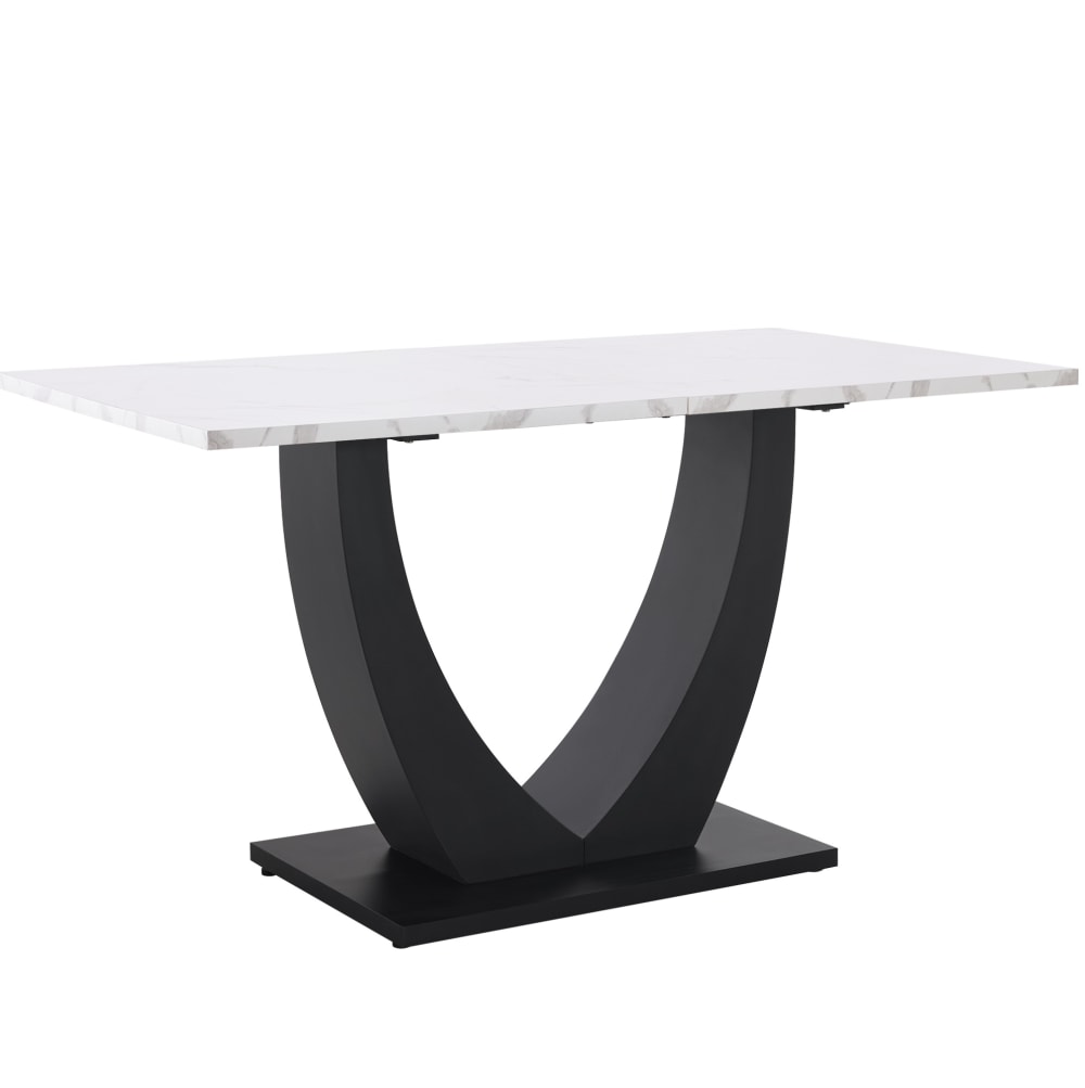 wohnli-moebel-suche-M26196285 Wohnli Möbelsuche - Esstisch aus Holzwerkstoff in Weiß und Schwarz 140 x 75 cm