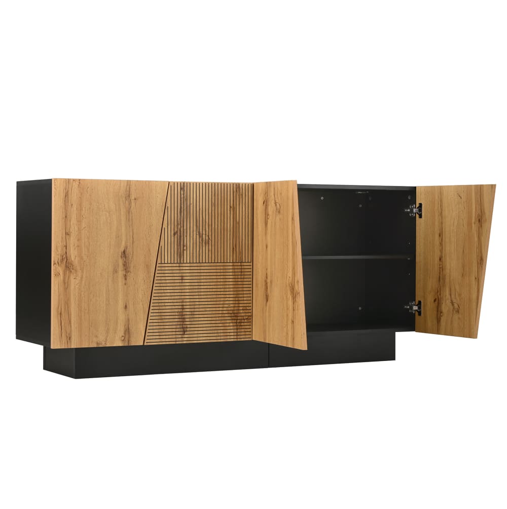 wohnli-moebel-suche-M26196403 Wohnli Möbelsuche - Sideboard aus Spanplatte schwarz und Holzfarbe