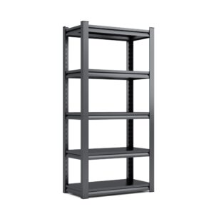 wohnli-moebel-suche-M26196415 Wohnli Möbelsuche - Schwarzes Regal aus Metall mit 5 Ebenen H183 x B90 x T40 cm