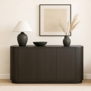 wohnli-moebel-suche-M26196593-1 3-türiges Sideboard Eiche Expresso 170x80x45cm Holz Braun Moloo Möbel Esszimmermöbel Sideboards, Highboards & niedrige Anrichten