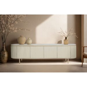 wohnli-moebel-suche-M26196602-1 TV-Möbel 210 cm aus Massivholz Elfenbein 210x56x43cm Holz Braun Moloo Möbel Wohnzimmermöbel TV-Möbel