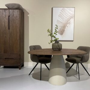 wohnli-moebel-suche-M26196617-1 Runder Esstisch 4 Personen D140 cm aus braunem holz 140x76x120cm Holz Braun Moloo Möbel Esszimmermöbel Esstische