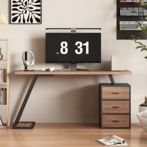 wohnli-moebel-suche-M26197304-1 Schreibtisch / Arbeitstisch im Industriestil mit 3 Schubladen 136x75x58cm Holz Braun Meubles Cosy Möbel Büromöbel Schreibtische