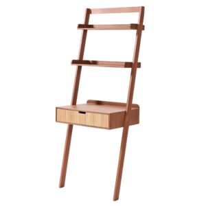 wohnli-moebel-suche-M26197370-1 Wandschreibtisch 2 Ablagen 1 Schublade aus Nussbaumholz Dunkelbraun 50x170x65cm Holz Braun Nordlys Möbel Büromöbel Schreibtische