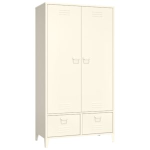 wohnli-moebel-suche-M26199188 Wohnli Möbelsuche - Weißer Metallschrank mit Kleiderstange 180 cm