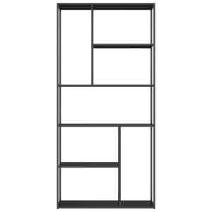 wohnli-moebel-suche-M26199249-1 Schwarzes Metallregal mit 5 Fächern 90x189x30cm Stahl Schwarz Happy Garden Möbel Wohnzimmermöbel Bücherregale
