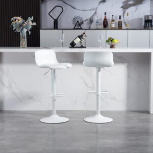 wohnli-moebel-suche-M26199963-1 Barhocker 2er-Set weiß mit Drehfunktion aus Stahl 43x80x44cm Metall Weiß Hauss Spole Möbel Esszimmermöbel Barhocker