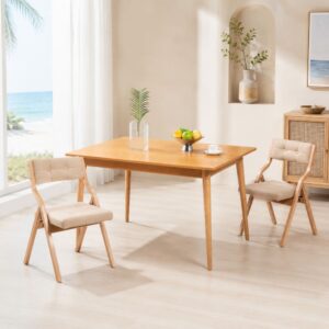 2er-Set gepolsterte Klappstühle aus Holzwerkstoff in Khaki 61x77x48cm Spanplatte Braun Hauss Spole Möbel Esszimmermöbel Stühle