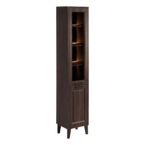 Wohnli Möbelsuche - 2-türiger Hochschrank dunkles Schichtpressplatten Holz
