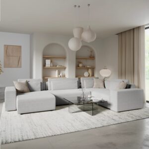 wohnli-moebel-suche-M26201391 Wohnli Möbelsuche - 5-Sitzer-U-Sofa mit linker Kiefernholz Hellgrau