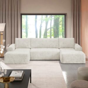 wohnli-moebel-suche-M26201398 Wohnli Möbelsuche - 5-Sitzer U-Form Schlafsofa Kiefernholz Gebrochenweiss