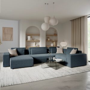 wohnli-moebel-suche-M26201429 Wohnli Möbelsuche - 5-Sitzer-U-Sofa mit linker Kiefernholz Dunkelgrau