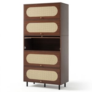 wohnli-moebel-suche-M26202129 Wohnli Möbelsuche - Sideboard aus Holz mit Rattan 80x40x163 cm