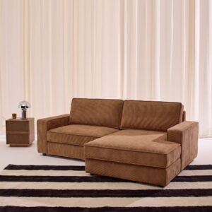 wohnli-moebel-suche-M26202769-1 3-Sitzer Ecksofa mit Cord in rostrot Ecke rechts 231x83x153cm Holz Braun sweeek Sofas und Sessel Sofas Ecksofas
