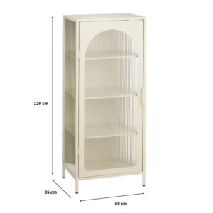 Schrank Cooper Cremeweiß Eisen H120xB35xL50cm 50x120x35cm Stahl Beige Mica Decorations Möbel Schlafzimmermöbel Kommoden