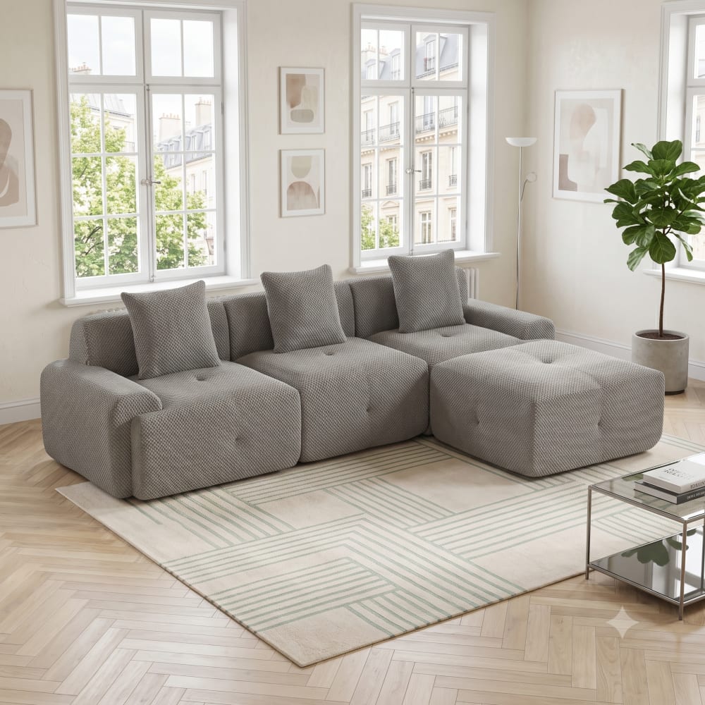 wohnli-moebel-suche-M26203812 Wohnli Möbelsuche - Modulares Ecksofa 3-Sitzer aus Chenille ohne Montage