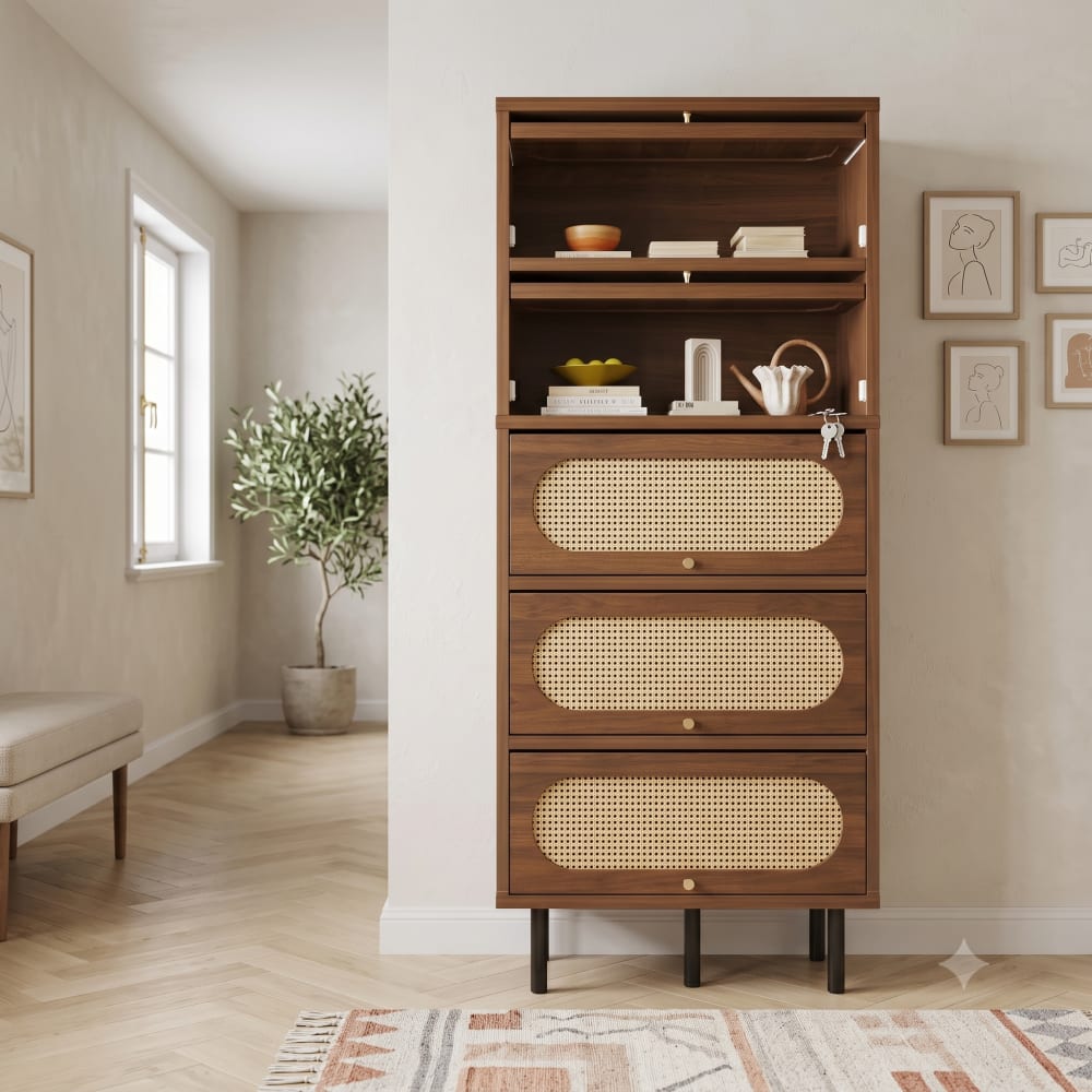 wohnli-moebel-suche-M26203878 Wohnli Möbelsuche - Hohes Sideboard mit 5 Klapptüren 80x40x163cm