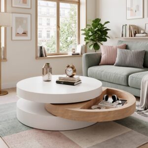 wohnli-moebel-suche-M26203911 Wohnli Möbelsuche - Zylindrischer Couchtisch mit 360° drehbarer Tischplatte