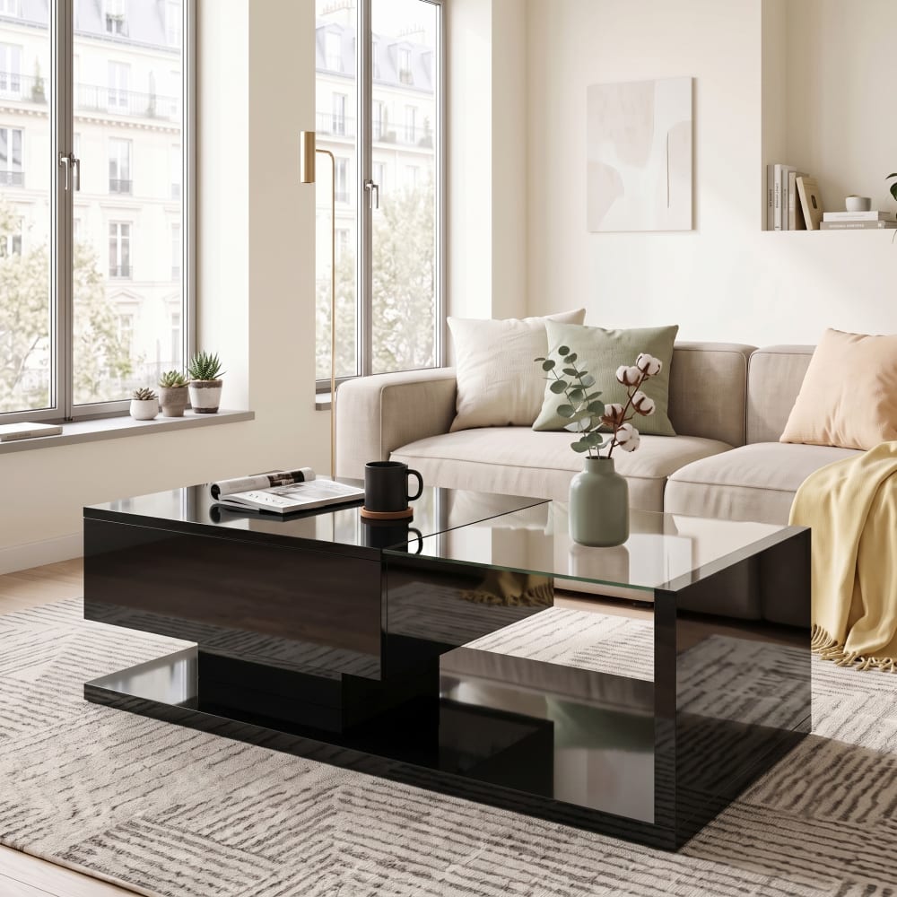 wohnli-moebel-suche-M26203912 Wohnli Möbelsuche - Couchtisch aus Glas mit LED und Stauraum