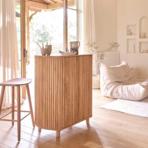 Wohnli Möbelsuche - Barschrank aus massivem Teakholz 90 cm