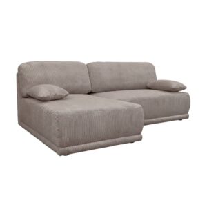 wohnli-moebel-suche-M26204831-1 3-Sitzer Ecksofa Ecke links mit Cordbezug taupe 218x81x140cm Samt Taupe sweeek Sofas und Sessel Sofas Ecksofas